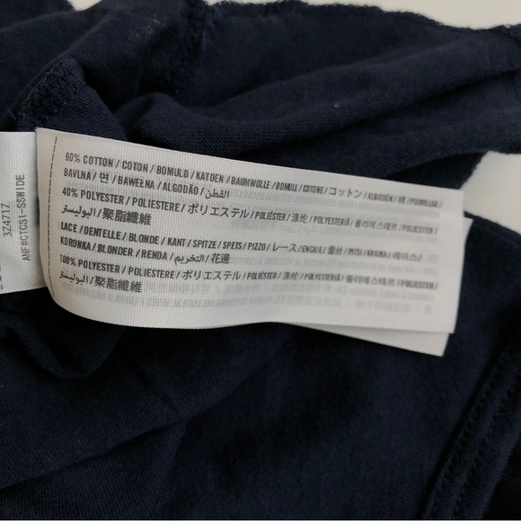 Hollister Lace Crochet Tunic Tank Top Tee Dark Blue Excellent Condition - Picture 5 of 7